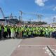 Učesnici 4.Vidovdanskog sabora na gradilištu EXPO