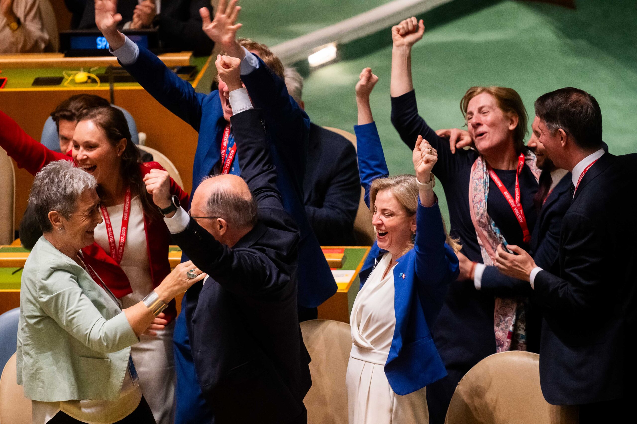 Slavlje austrijske delegacije na izboru novih nestalnih članica SB UN