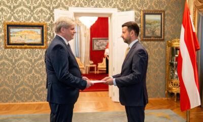 Ambasador Austrije Christian Steiner predaje akreditivno pismo predsedniku Crne Gore Jakovu Milatoviću