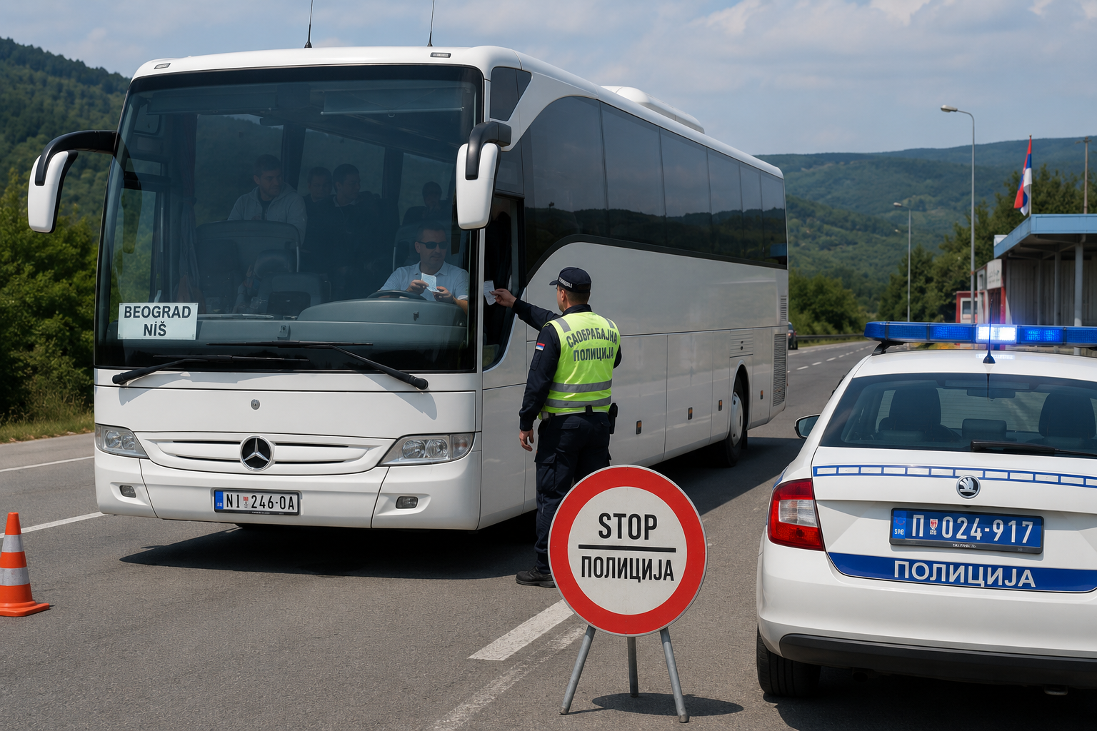 Kontrola autobusa u Srbiji