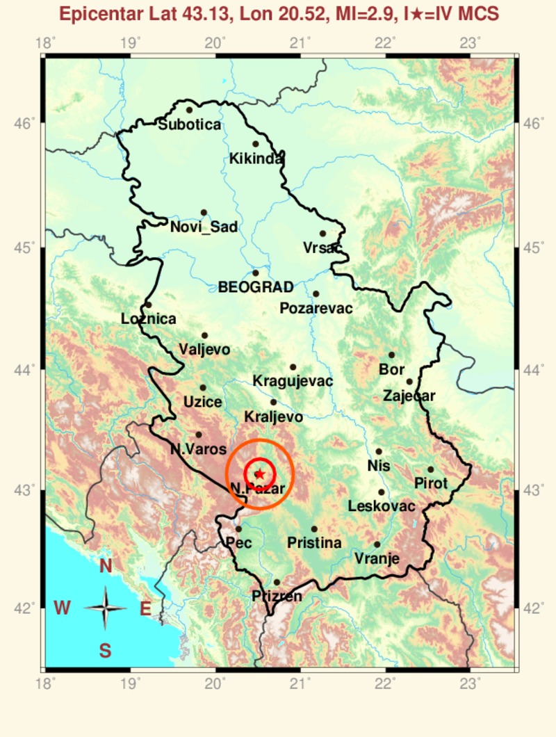 Zemljotres kod Novog Pazara