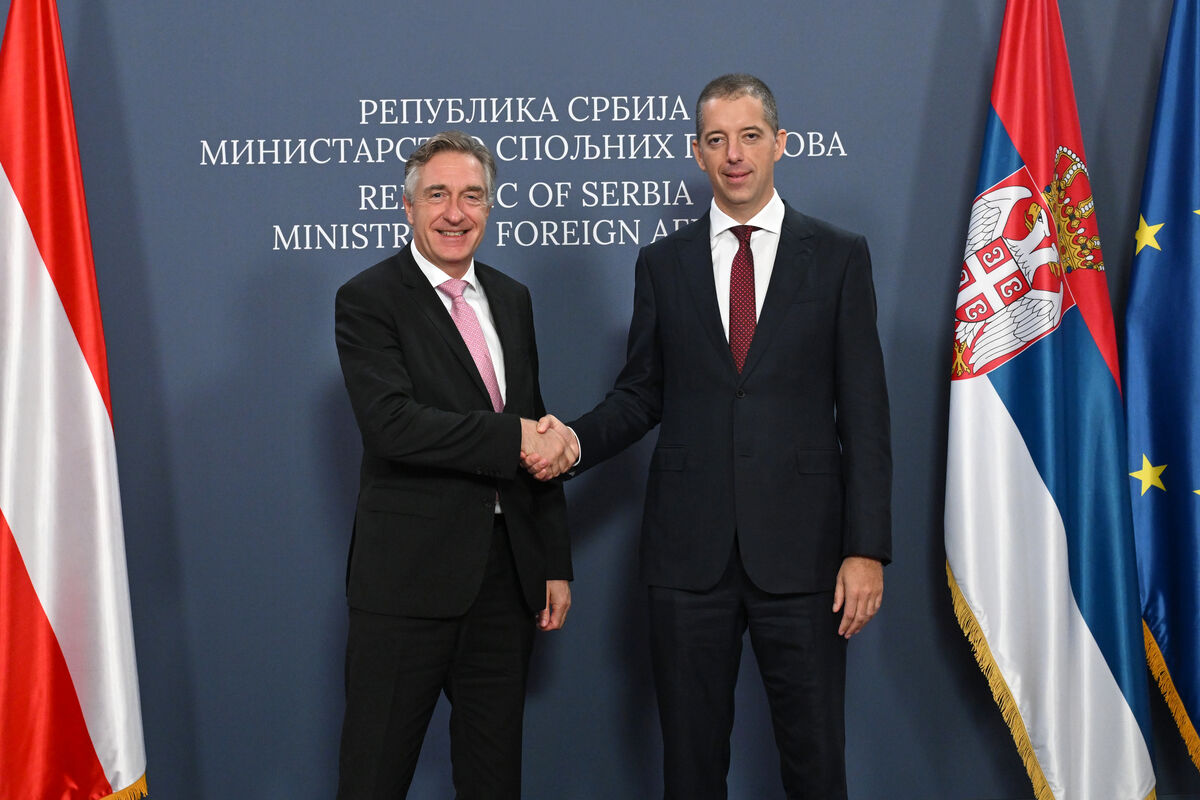 Ambasador Austrije u Srbiji Enno Drofenik i mininstar spoljnih poslova Srbije Marko Đurić