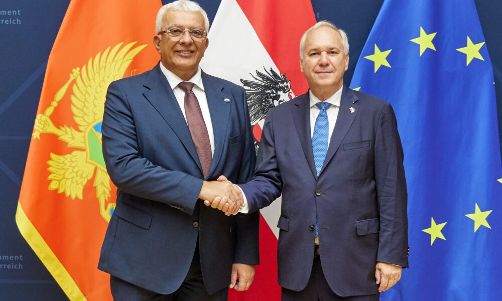 Predsednik Skupštine Crne Gore Andrija Mandić sa predsednikom austrijskog parlamenta Walterom Rosenkranzom