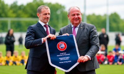 Predsednik UEFA Čeferin i predsednik OeFB-a Joseph Proll