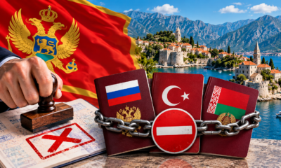 Crna Gora uvodi vize za Rusiju, Belorusiju i Tursku