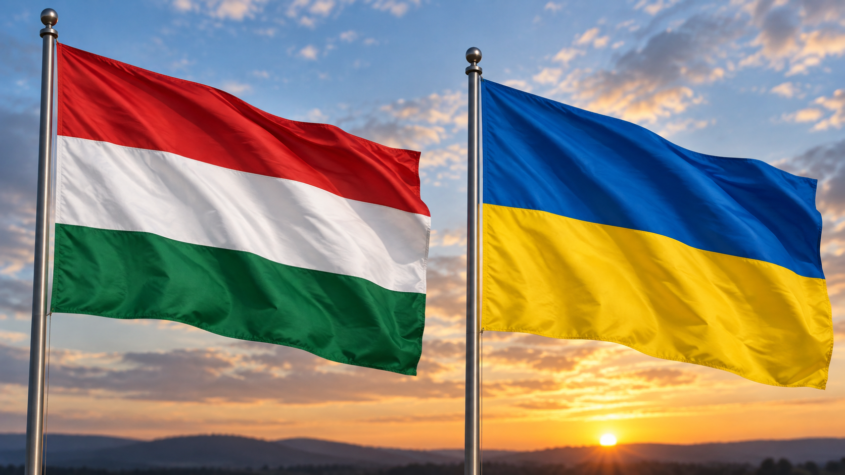 Zastave Mađarske i Ukrajine