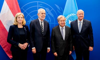 Beate Meinl-Reisinger, Alexander van der Bellen, Antonio Gutereš i Christian Stocker