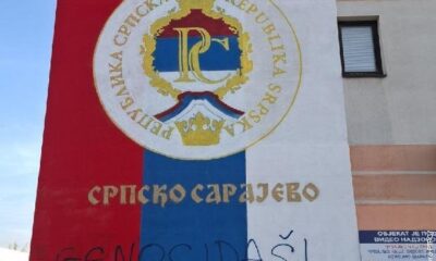 Oskrnavljena trobojka u Istočnom Sarajevu